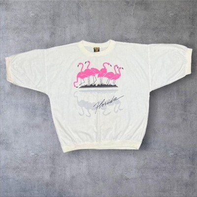 Vintage 80 s Gold Tees Florida Neon Flamingo Souvenir Spellout Graphic T-Shirt M
