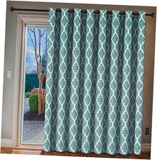  Extra Wide Blackout Curtain 100x96 100"W x 96"L (Pack of 1) Teal & White