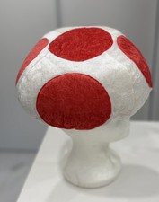 Toad Mushroom Adult/Kids Hat Super Mario Bros Costume Halloween Red Dots
