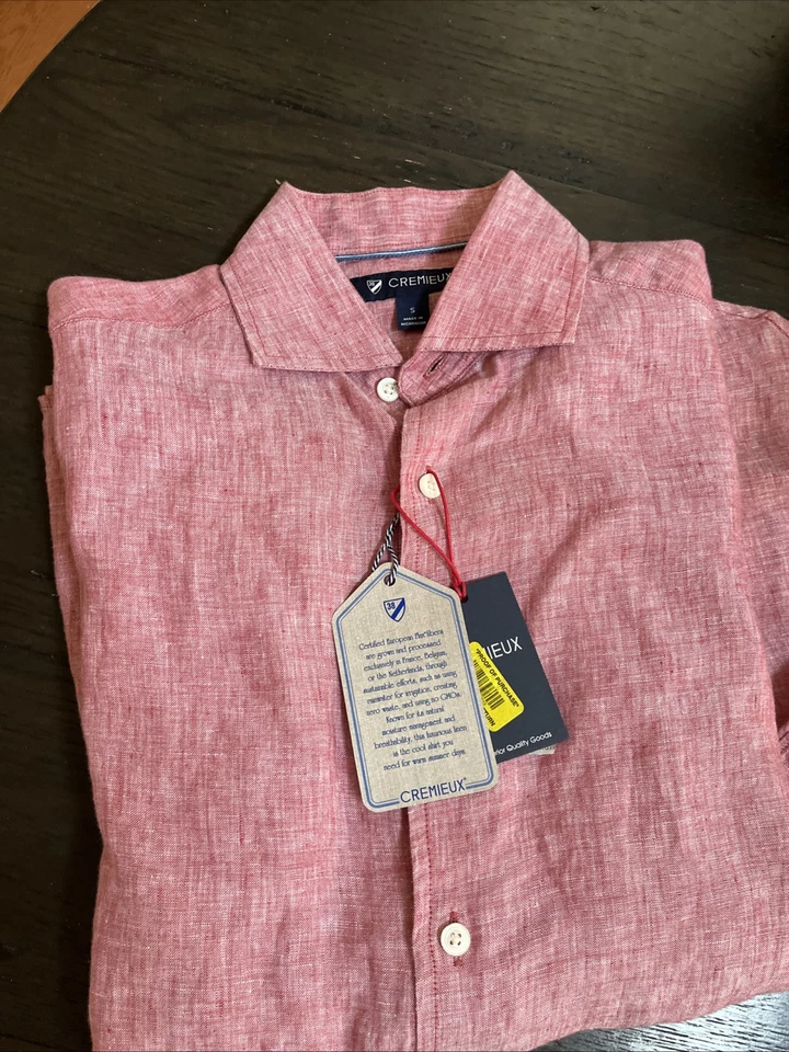 Camisa manga larga de lino francés Cremieux Berry talla S nueva con etiquetas Foto 3 de 4