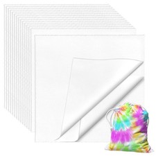 VOKOY 50 PCS 10 x 10 Inch White Fabric Squares, Precut White Cotton Squares, ...