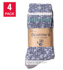 Bearpaw Women's 4-Pair Blue Multicolored Boot Socks - For Shoe Sizes 5-10