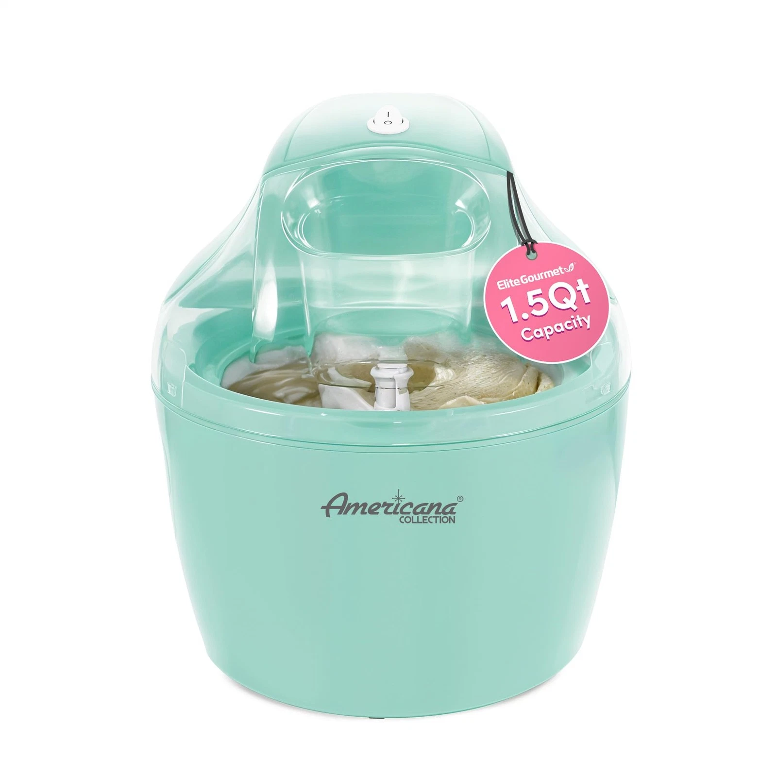 Americana 1.5 Quart Mint Ice Cream Maker Automatic Quick Freeze Bowl