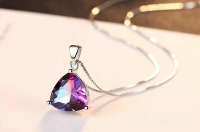 BENIAMINO Damen Kette Anhänger 925er Sterling Silber Mystic Topas 5,79 ct VVS