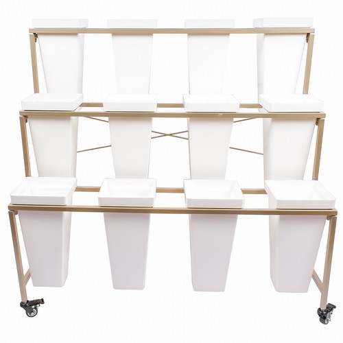 Flower Display Stand With 12PCS Buckets, 3 Layers Indoor, Outdoor Patio Garden - Picture 16 of 35