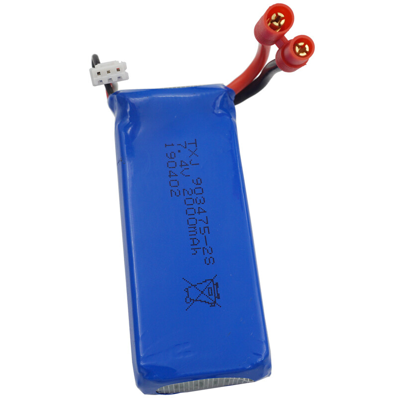 7.4V 2000mAh 25C Polymer Li Battery 903475 Banana Plug For