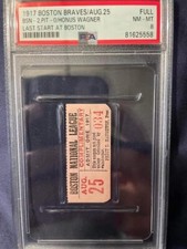 1917 Honus Wagner Pirates Braves Ticket PSA8 one of a kind!