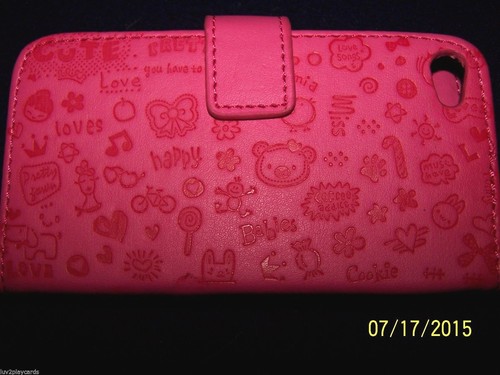 Custodia a portafoglio in pelle pieghevole Love Teddy Design cover per (1) Apple iPhone 4/4S a scelta - Foto 5 di 10