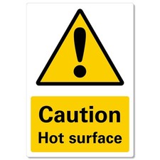 METAL SIGN Caution Hot Surface