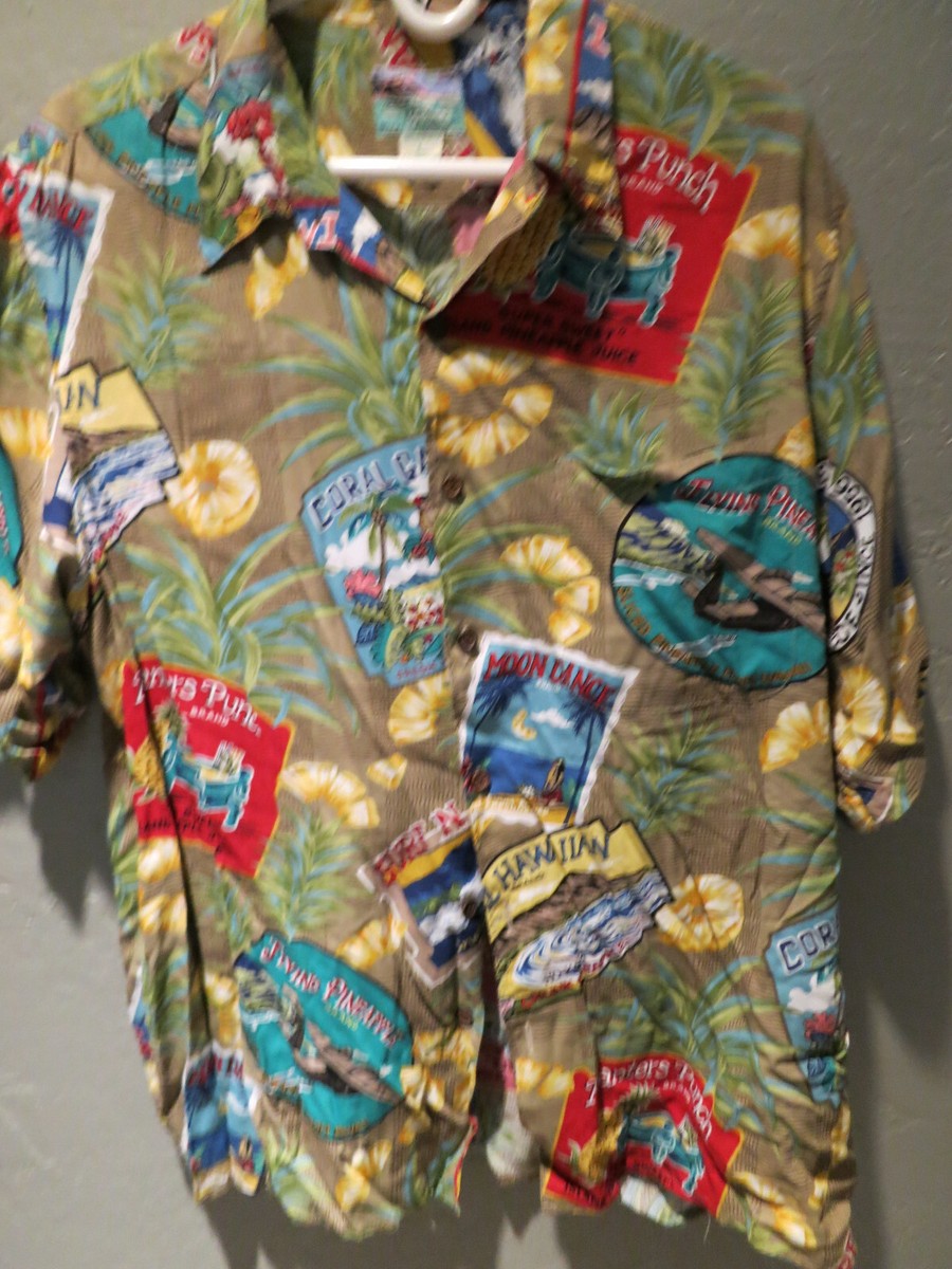 Vintage Reyn Spooner Pineapple Hawaiian Shirt Made In Hawaii L | eBay