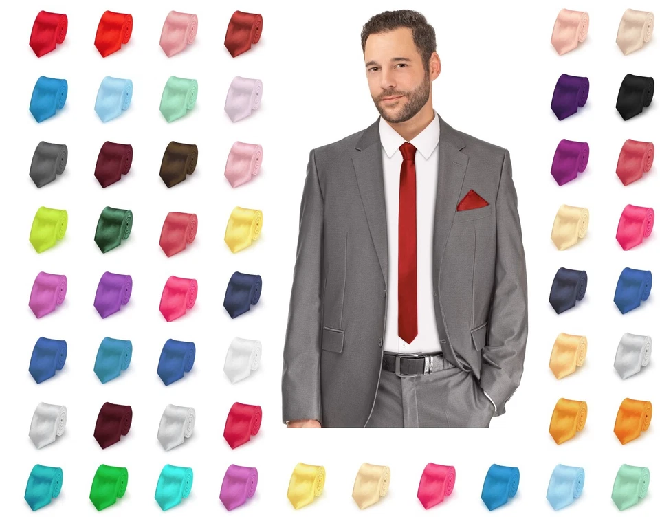 Krawatte schmal dünn Tie Schlips Binder Busniess Kravatte 5 cm Herren Hochzeit - Bild 1 von 1
