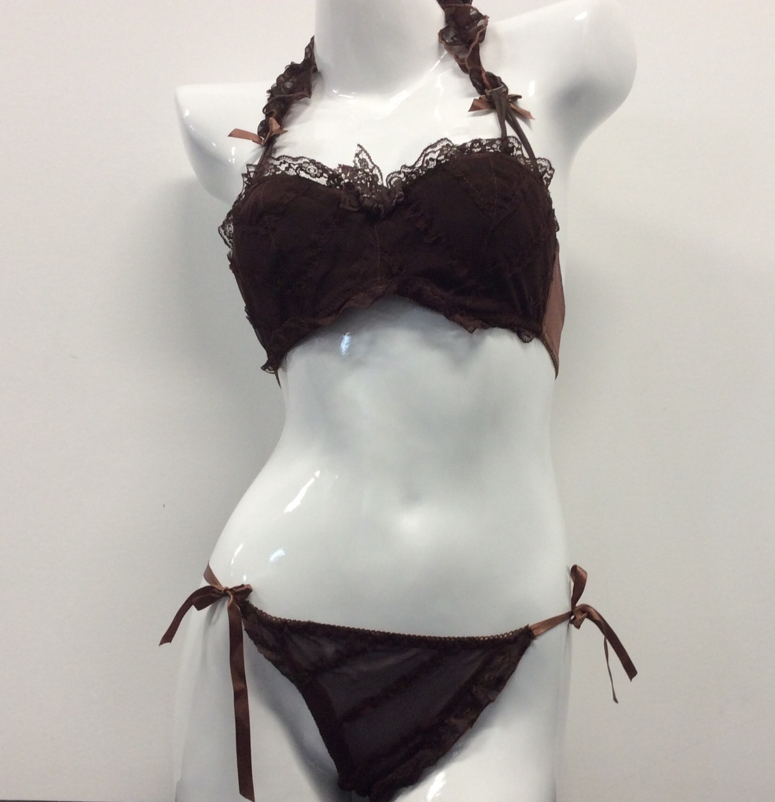 Ladies Embroidery Underwire Lace Bra Brief IntimateSexy Lingerie underwear (NM1)