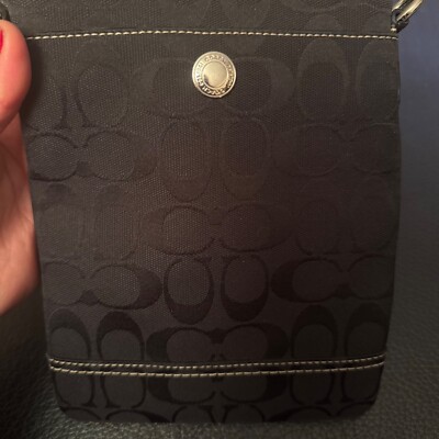 Coach No E06M 10250 Crossbody Logo Bag Black- Preowned