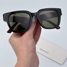 Gucci Women Sunglasses Black Red Green Square GG1670SK 005 AUTHENTIC BRAND NEW