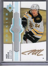 2021-22 UD Ultimate hockey Jack Ahcan Rookies rookie auto card BOSTON BRUINS
