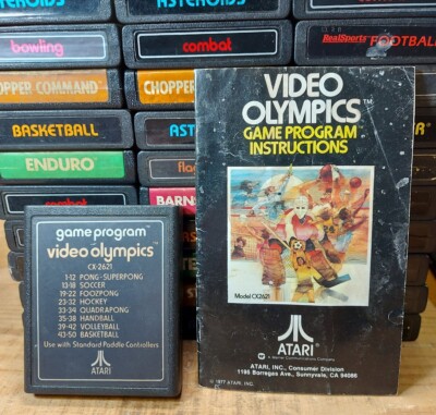 VIDEO OLYMPICS ATARI 2600 VIDEOGAME & MANUAL CX-2621 VINTAGE 1977 VGB