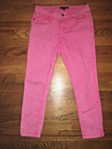 pink denim capris