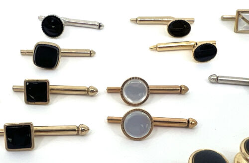 Tux Shirt Stud Mix Lot 37 Formal Wear Swank Enamel MOP Pearlized Vtg - Picture 8 of 24