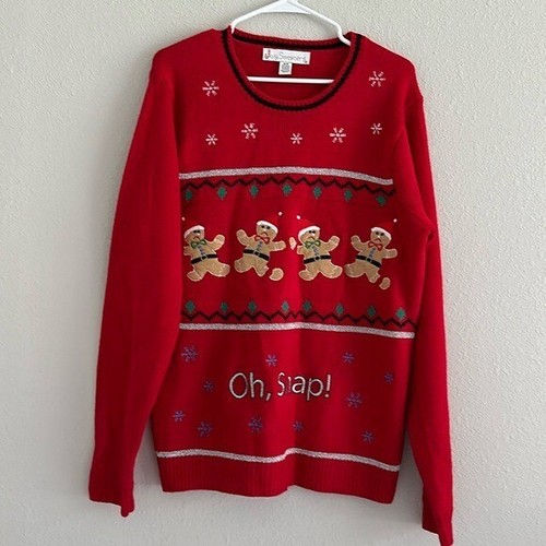 Jolly sweater oh snap gingerbread man size medium.