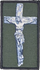 JESUS CHRIST ON THE CROSS CHRISTIAN RELIGIOUS HOOK FOREST TACTICAL WOVEN PATCH