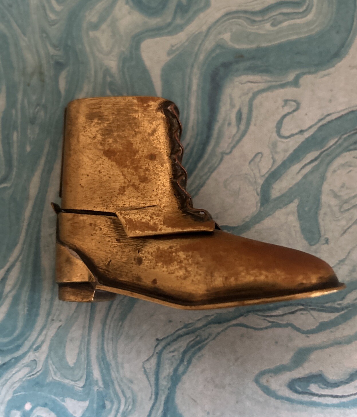 Antique French Trench Cigarette Pocket Lighter, C.1913 In The Shape Of A Boot.