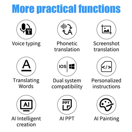 Wireless Intelligent AI Mice Voice Translation 2.4G Smart Mouse Speech to Text - Afbeelding 8 van 16