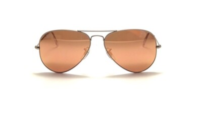 RAY BAN Sunglasses Aviator Matte Gold Arista Mirrored Pink  display picture 2