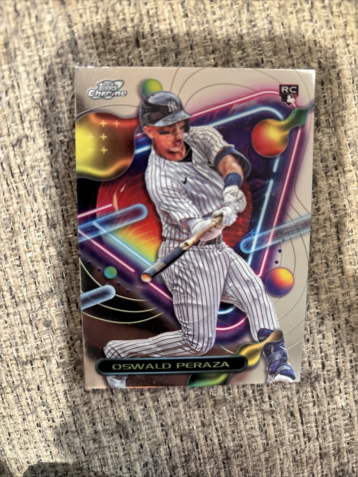 Oswald Peraza 2023 Topps Cosmic Chrome Baseball #84 Yankees Rookie RC A300