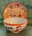 Vintage Japanese Tea Cup Teacup Saucer Set Geisha Girls Garden - Collector Piece