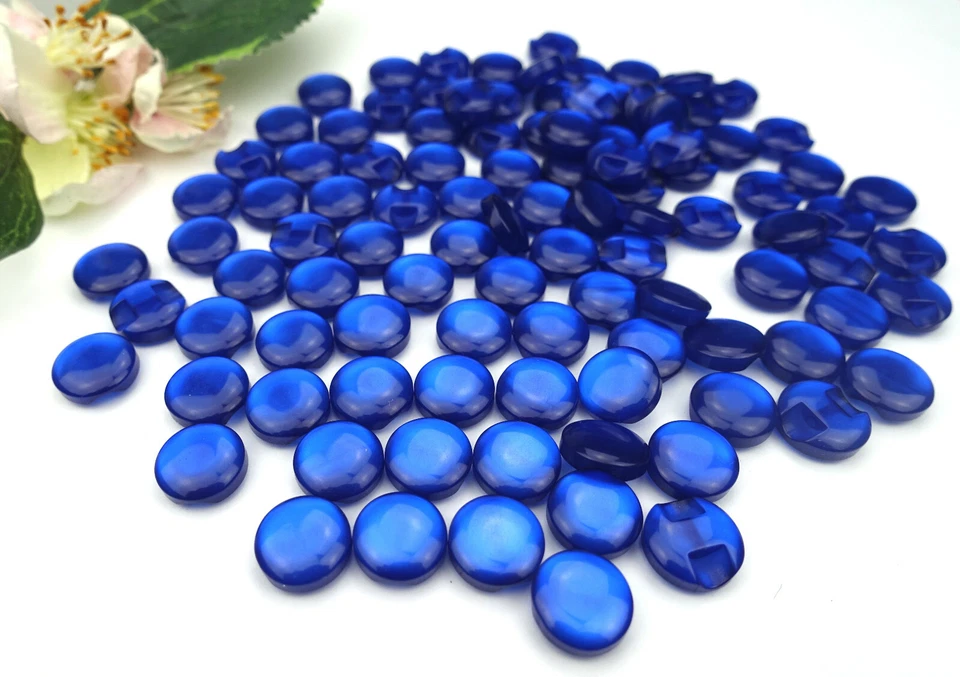5 Steg Ösen Knöpfe Tigerauge blau 12mm Kunststoff Öse Ösenknöpfe dunkelblau blue - Bild 4 von 4
