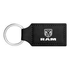RAM Logo Rectangular Black Leather Key Chain Key-Ring