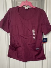 NEW Cherokee Originals Scrub Top Shirt WINE Size Medium U-Neck NWT NOS