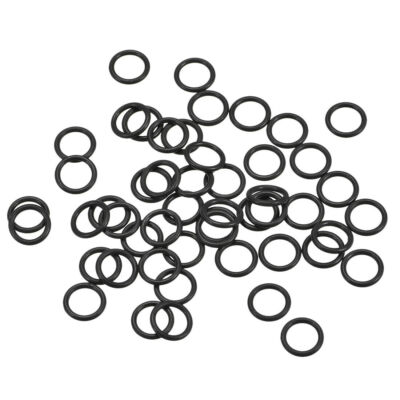Fluorine Rubber O Rings, 8mm OD, 6mm ID, 1mm Width, Seal Gasket Black 50Pcs