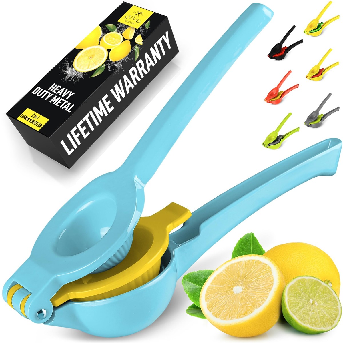 Zulay Metal 2-In-1 Lemon Squeezer Manual Sturdy Max Extraction