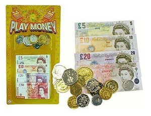 2 x childrens play money set english notes and coins bulk