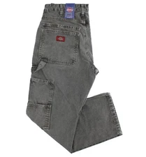 Dickies Men's Carpenter Pants, Double Stitch, 2 Tool Loops, Pockets, Denim Twill