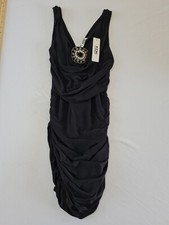 Ladies Dress KDK London Size 12 Sleeveless Stones Black 9606