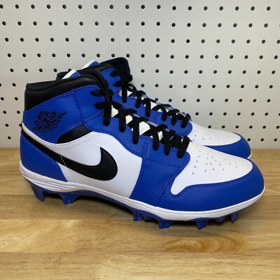 Nike Jordan 1 Mid TD Football Cleats Game Royal Blue Men's Size 13