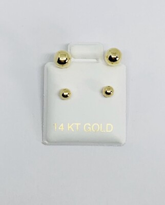 14k massiv Gold Ohrringe   Ohr Jacken   Telefonkugeln - Aretes Telefono oro