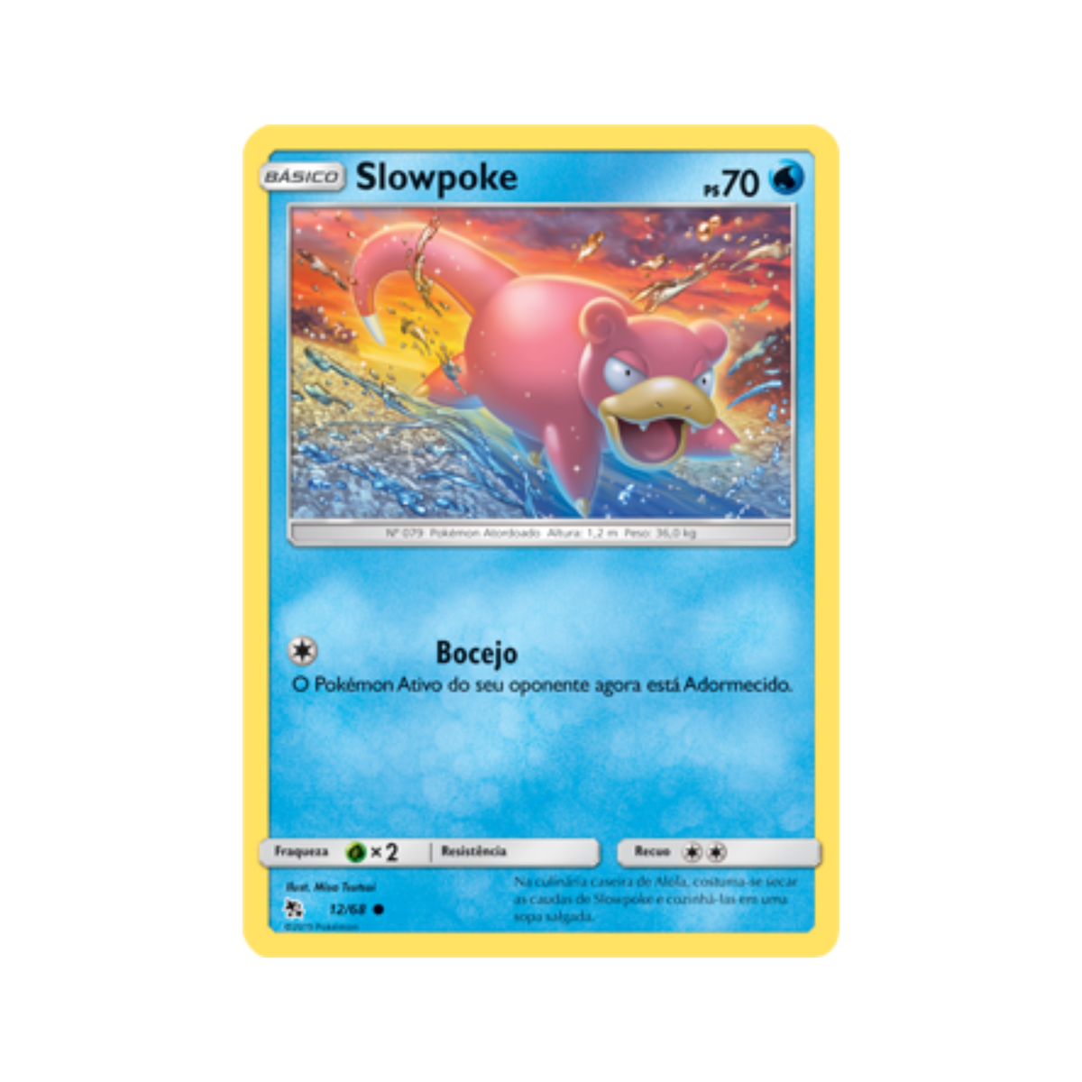 Card Pokmon Portuguese - Slowpoke 12/68 Hidden Fates Ultra Rare Low Pop