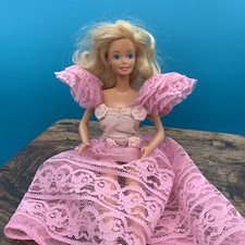 1986 Magic Moves Barbie Doll Pink Dress Arms Work Mattel
