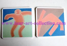 1664 SOUS BOCK ART PAINTING - ARTIST LUC LAURAS - UNDER GLASS BEER COLLECTOR