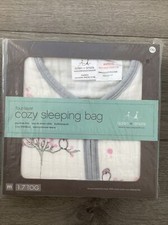 aden + anais Cozy Sleeping Bag 6-12 Mths 1.7 Tog Medium Owl Design Pink/grey