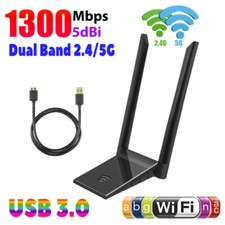 USB 3.0 1300Mbps Long Range WiFi Adapter Antenna Dual Band 5GHz Wireless Dongle
