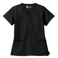 MED BIO Medical Uniform Scrub Top STRETCH 19098 MESH Black