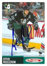 Steve Rucchin autographed Hockey Card (Anaheim Ducks) 2003 Topps Total #330