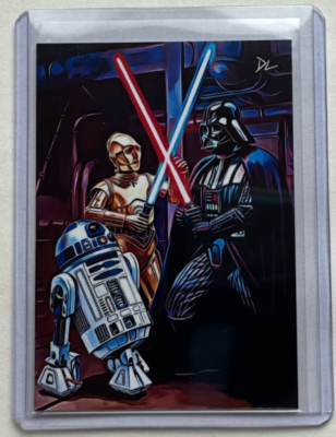 R2-D2 & C-3PO Vs. Darth Vader Limited Artist Signed Star Wars