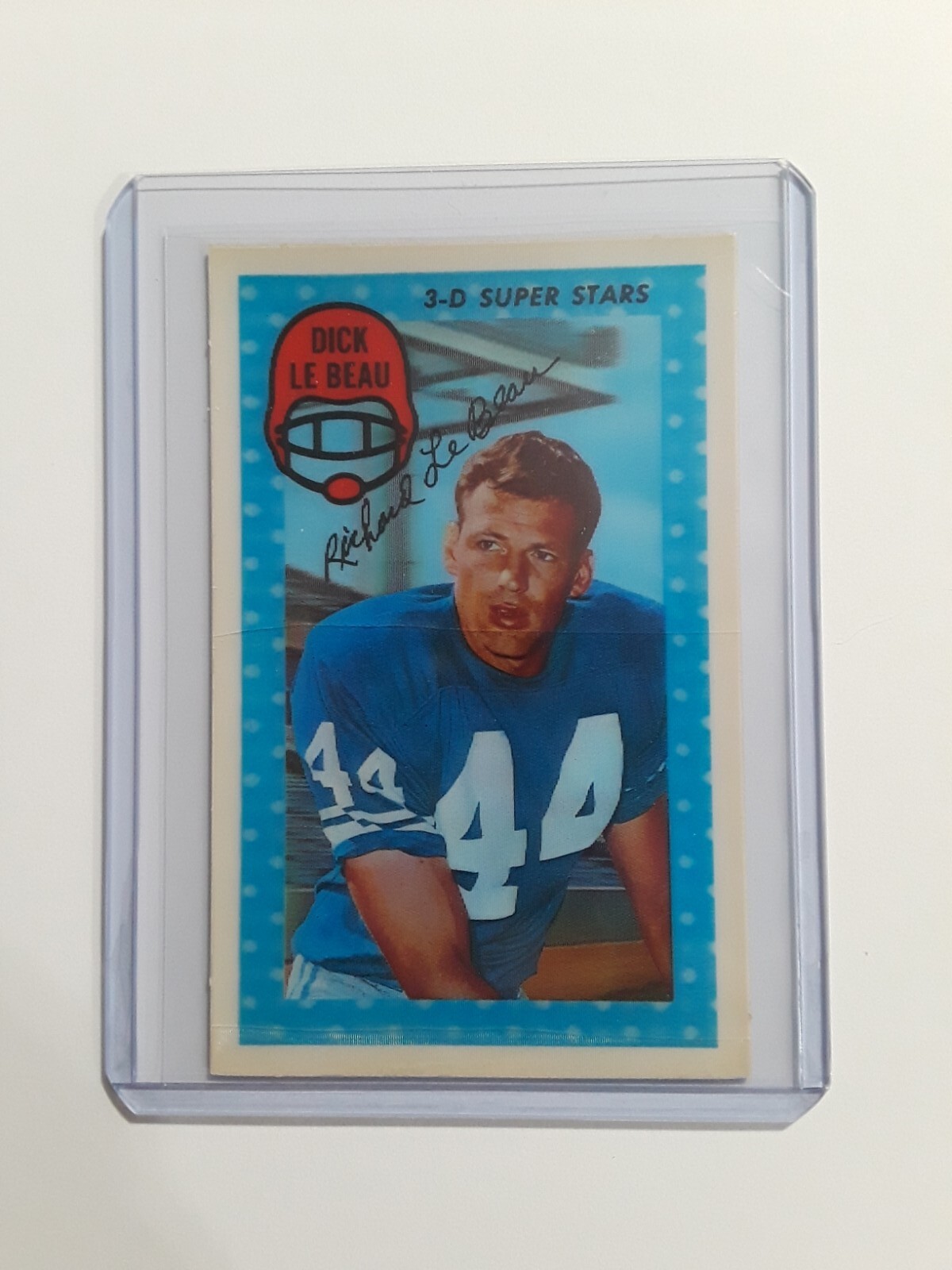 1971 Kellogg's 3-D Super Stars Dick LeBeau #46 football card Detroit Lions