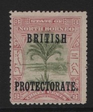 NORTH BORNEO  SG 129  3c  Opt British Protectorate  Mint no Gum