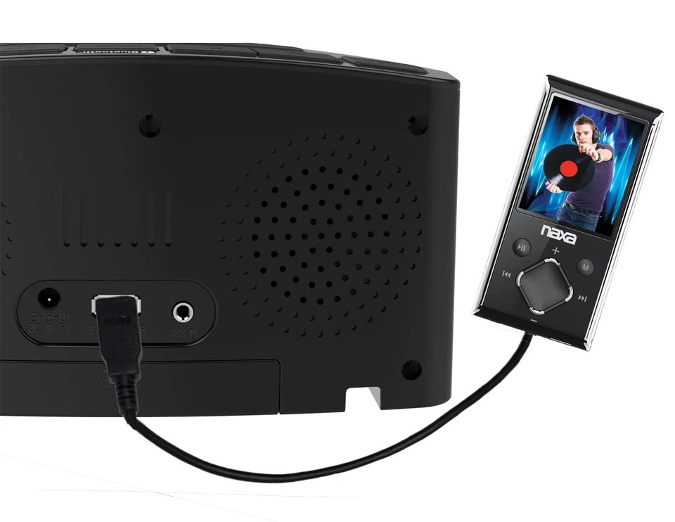 Naxa NRC-181 Easy-Read Dual Alarm Clock +Daily Repeat +BT +USB Charging Port - Image 2 of 2